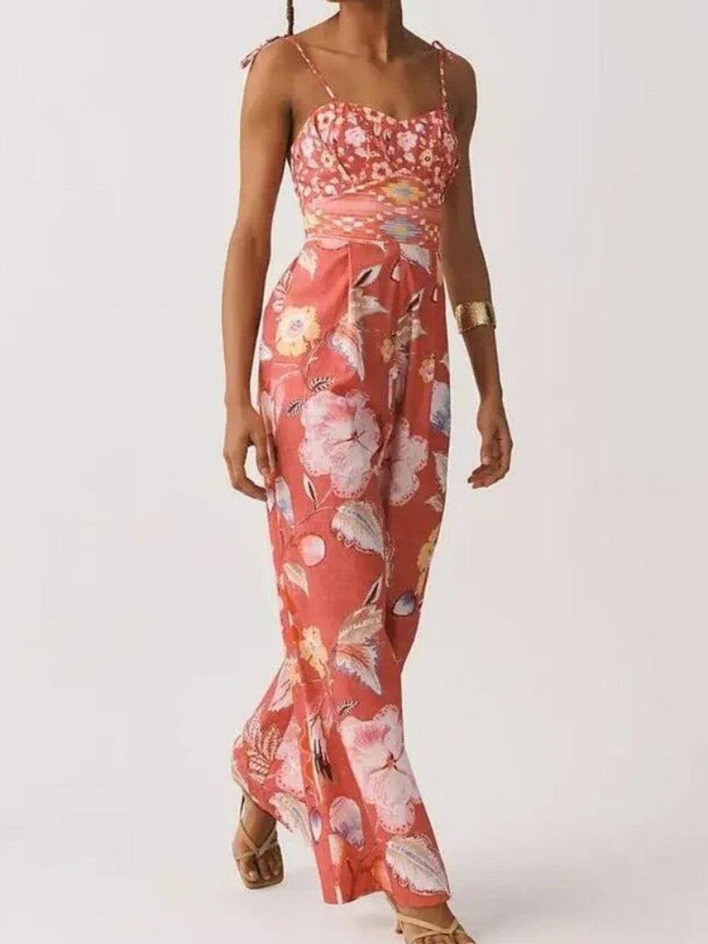 Anthropologie Ranna Gill Floral Wide Leg Jumpsuit